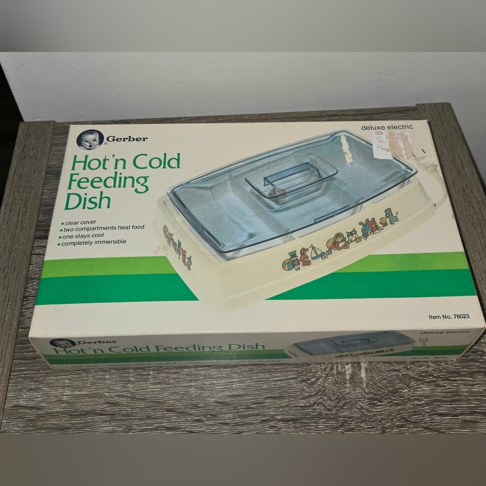 Vintage Gerber Hot 'nCold Dish and Blue Lid with Suction Cup #76023